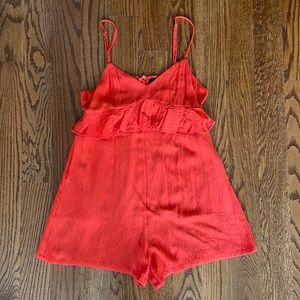 Fab’rik red ruffle short romper